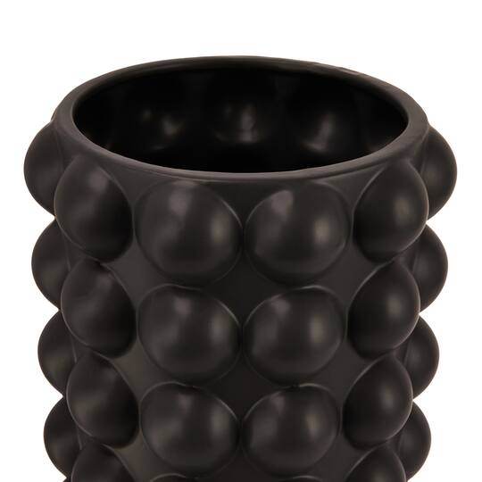 Hello Honey® Black Modern Stoneware Raised Dot Vase